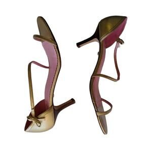 Lilly Pulitzer Roma Heels / Sandals Gold Strappy Bow 9M